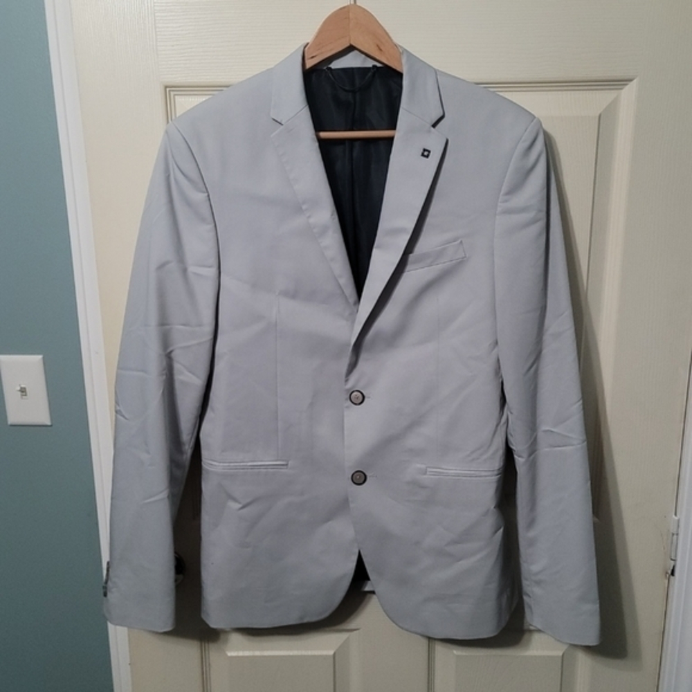 Zara Comfort Suit Cool Jacket Sz 40 Spring Summer Breathable Blazer Lt. Grey.